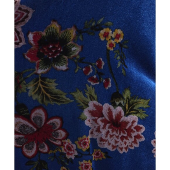 Johnny Was Karmen Velvet Tunic Top Size L Womens Blue Floral Rayon Silk $258 - Picture 4 of 9